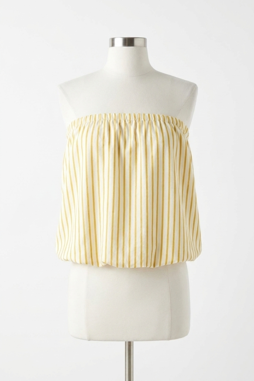 NEW BISHOP + YOUNG serene bubble top in citron stripe